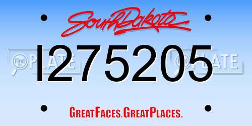 I275205 South Dakota License Plate