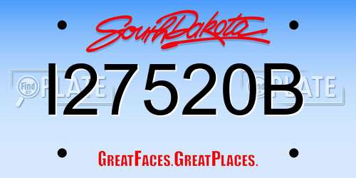 I27520B South Dakota License Plate