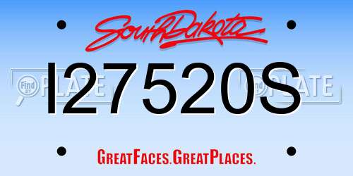 I27520S South Dakota License Plate