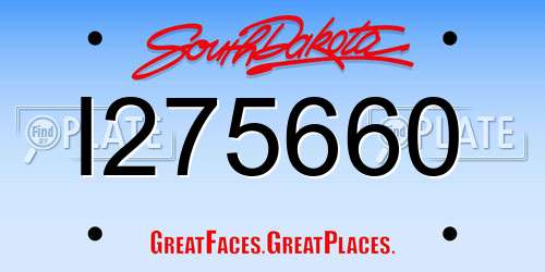 I275660 South Dakota License Plate