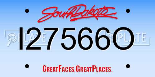 I27566O South Dakota License Plate