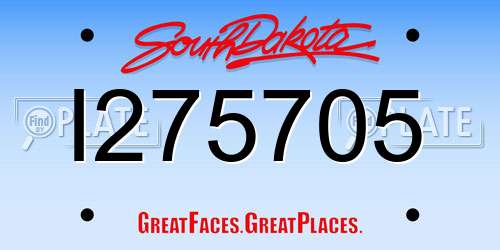I275705 South Dakota License Plate