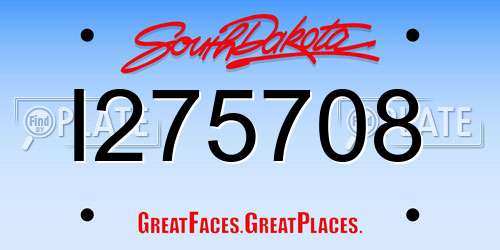 I275708 South Dakota License Plate