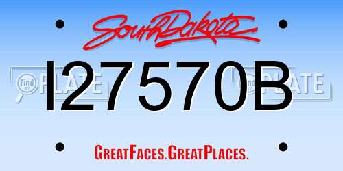 I27570B South Dakota License Plate