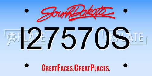 I27570S South Dakota License Plate