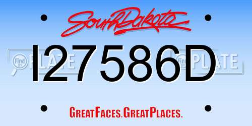 I27586D South Dakota License Plate