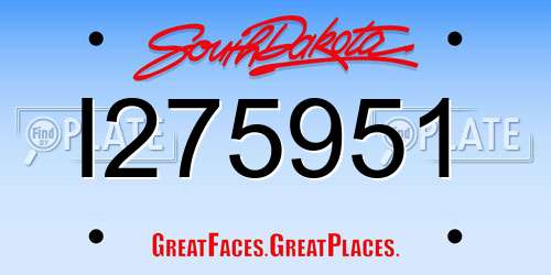 I275951 South Dakota License Plate