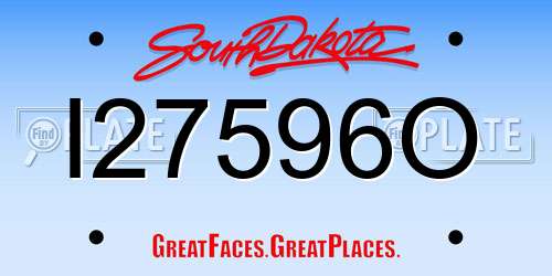 I27596O South Dakota License Plate