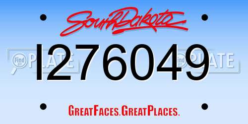 I276049 South Dakota License Plate