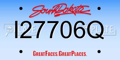 I27706Q South Dakota License Plate