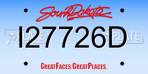 I27726D South Dakota License Plate