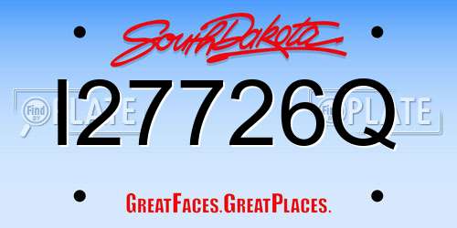 I27726Q South Dakota License Plate
