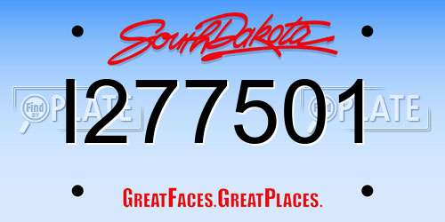 I277501 South Dakota License Plate