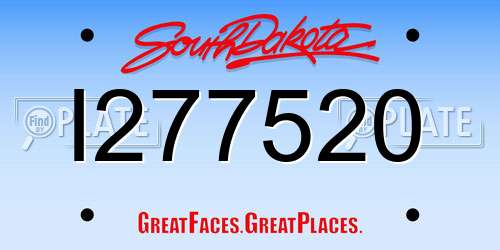 I277520 South Dakota License Plate
