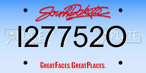 I27752O South Dakota License Plate