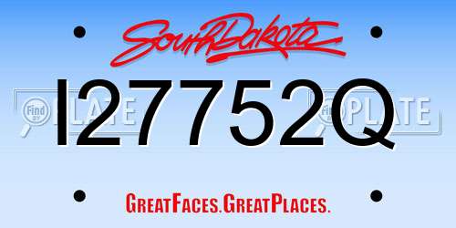 I27752Q South Dakota License Plate