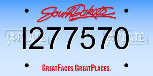I277570 South Dakota License Plate
