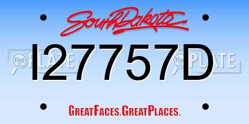 I27757D South Dakota License Plate