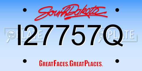 I27757Q South Dakota License Plate