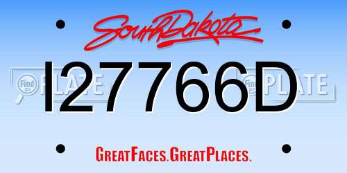 I27766D South Dakota License Plate
