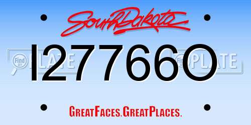 I27766O South Dakota License Plate