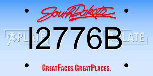 I2776B South Dakota License Plate