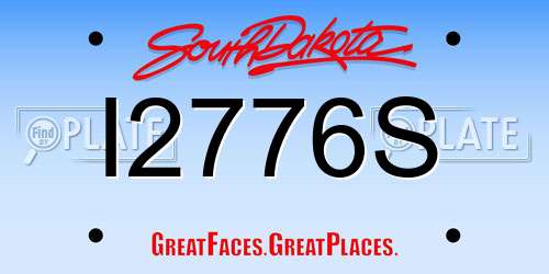 I2776S South Dakota License Plate
