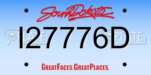 I27776D South Dakota License Plate