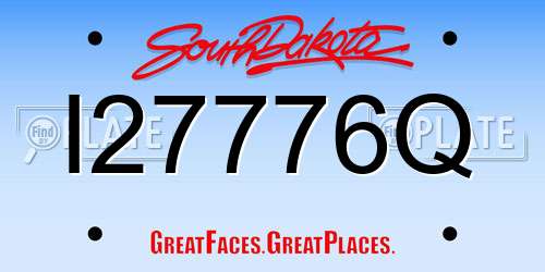 I27776Q South Dakota License Plate