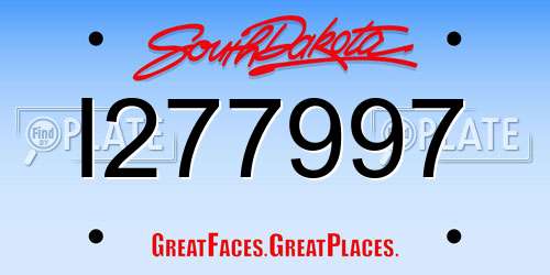 I277997 South Dakota License Plate
