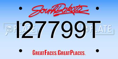 I27799T South Dakota License Plate