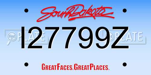 I27799Z South Dakota License Plate