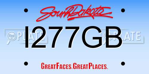 I277GB South Dakota License Plate