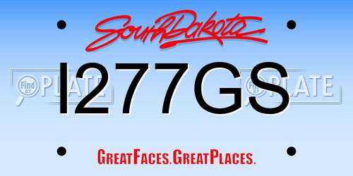 I277GS South Dakota License Plate