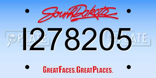 I278205 South Dakota License Plate