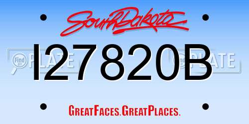 I27820B South Dakota License Plate