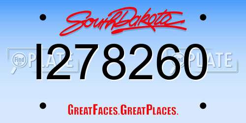 I278260 South Dakota License Plate