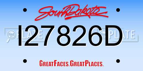 I27826D South Dakota License Plate