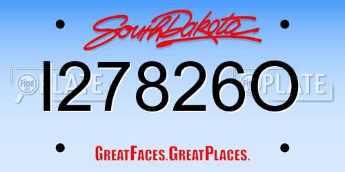 I27826O South Dakota License Plate