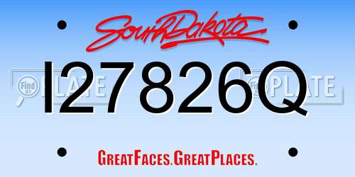 I27826Q South Dakota License Plate