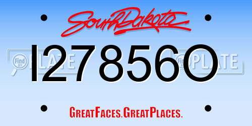 I27856O South Dakota License Plate