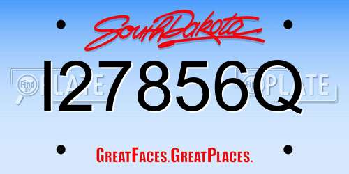I27856Q South Dakota License Plate