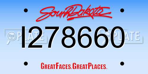 I278660 South Dakota License Plate