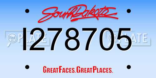 I278705 South Dakota License Plate
