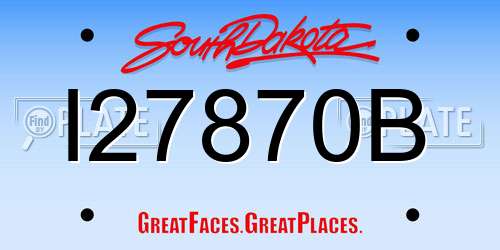 I27870B South Dakota License Plate