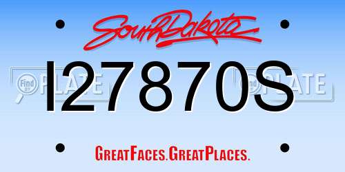 I27870S South Dakota License Plate
