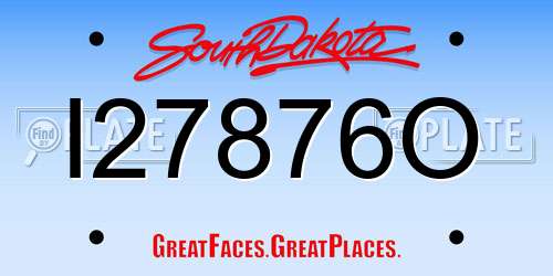 I27876O South Dakota License Plate
