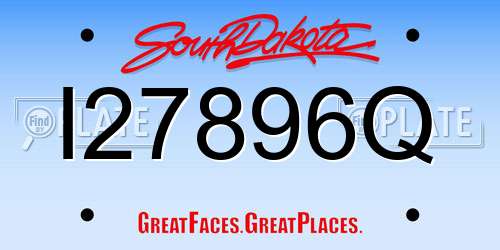 I27896Q South Dakota License Plate