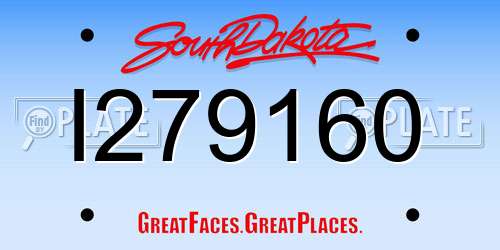 I279160 South Dakota License Plate