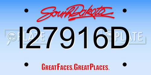 I27916D South Dakota License Plate